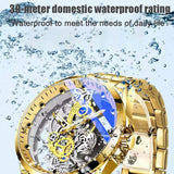 2023 New Men Watch Skeleton Automatic quartz Watch Gold Skeleton Vintage Man Watch Mens Watches Top Brand Luxury часы мужские