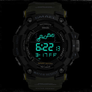 Mens Watch Military Water resistant SMAEL Sport watch Army led Digital wrist Stopwatches for male 1802 relogio masculino Watches