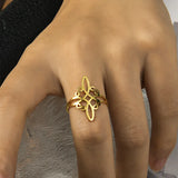 2023 Witch Knot Ring for Women Stainless Steel Adjustable Open Finger Rings 2023 New Witchcraft Amulet Jewelry Birthday Gift