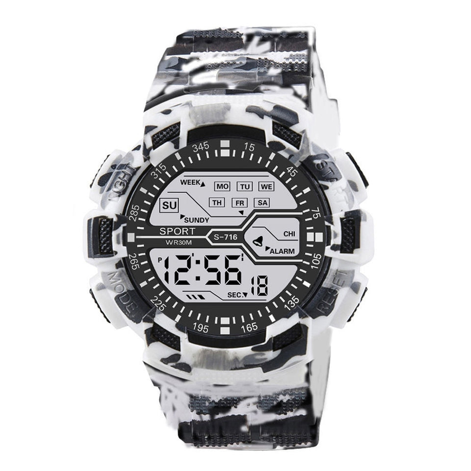 YIKAZE Black Digital Watch for Men Sports Watches Waterproof Outdoor Chronograph Hand Clock G Infantry Shock Student Wristwatch