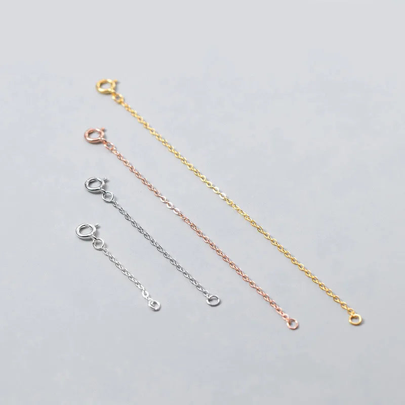 3cm 5cm 8cm 10cm 925 Silver Extension Extended Tail Chains Making Findings Bracelet Necklaces Connectors DIY Jewelry