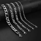 Figaro Chain Necklace Stainless Steel Link for Men Women 3 Colors Jewelry Accessories Waterproof NK Necklaces