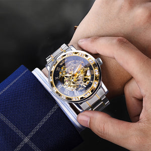 Transparent Fashion Diamond Luminous Gear Movement Royal Design Men Top Brand Luxury Male Mechanical Skeleton Wrist Watch