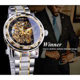 Transparent Fashion Diamond Luminous Gear Movement Royal Design Men Top Brand Luxury Male Mechanical Skeleton Wrist Watch